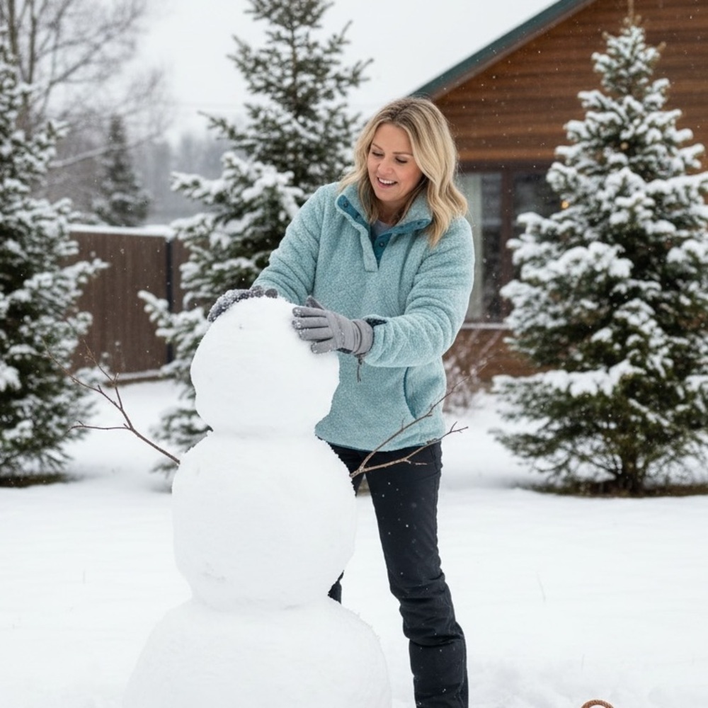 Eddie Bauer quarter button Cozy Blue Fleece Pullover Size medium